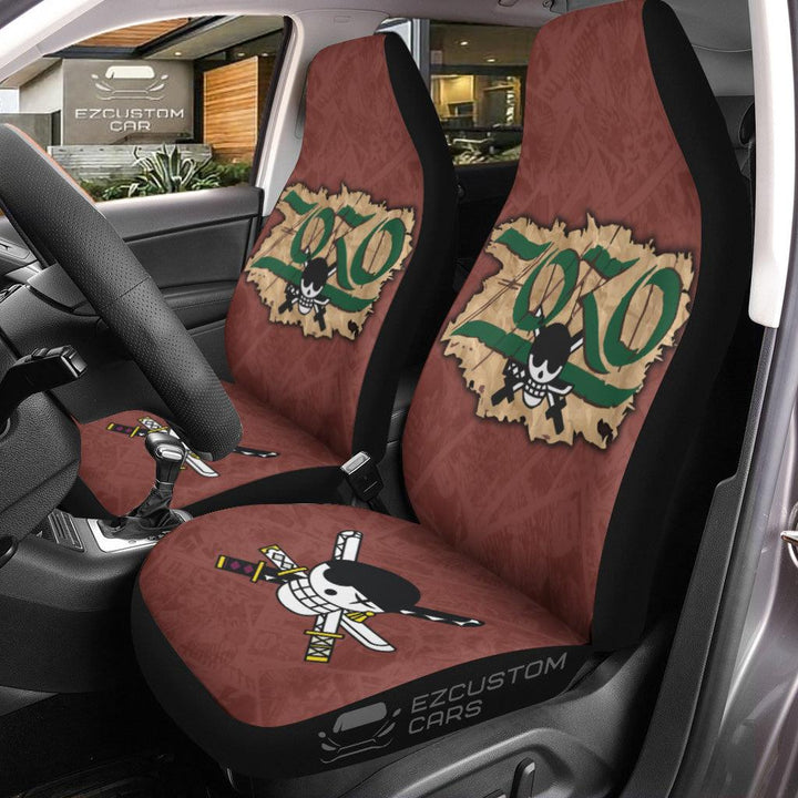 Roronoa Zoro Car Seat Covers Custom One Piece Zoro Flag Car Accessories - EzCustomcar - 3