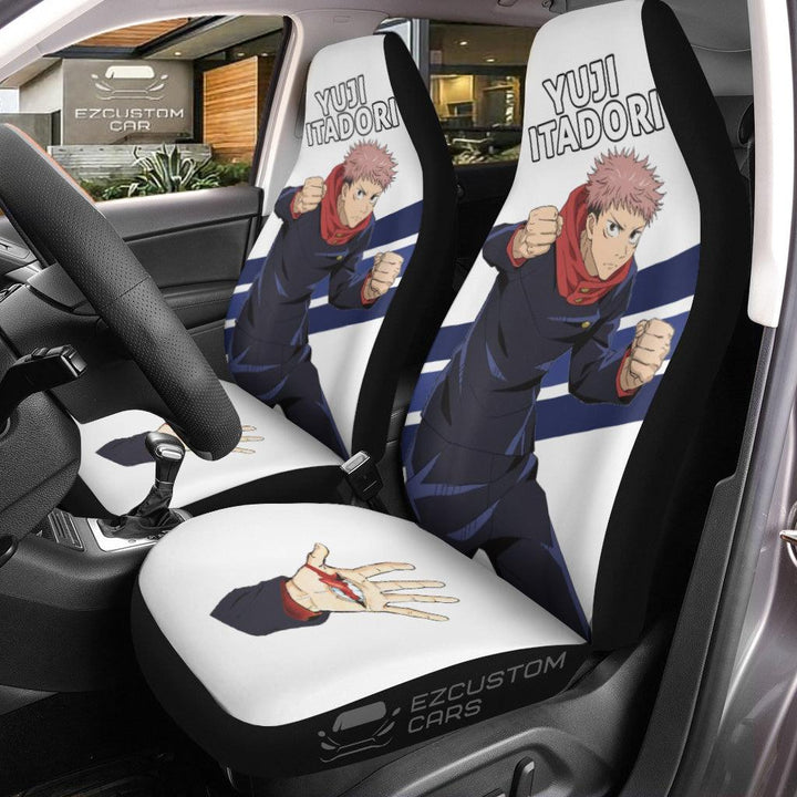 Yuji Car Seat Covers Custom Anime Jujutsu Kaisen Car Accessoriesezcustomcar.com-1