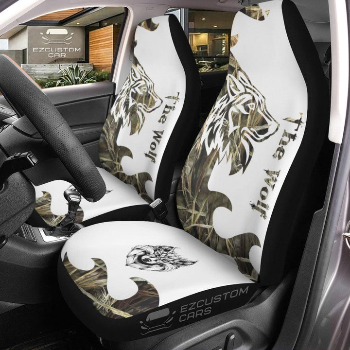 Silver Wolf Car Seat Covers Custom Animal Car Accessoriesezcustomcar.com-1
