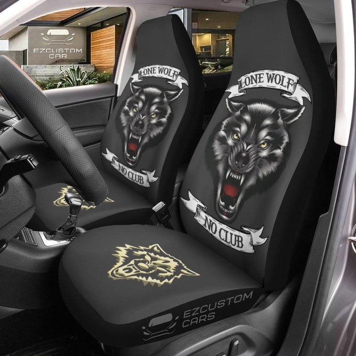 Lone Wolf No Club Car Seat Covers Custom Animal Car Accessoriesezcustomcar.com-1