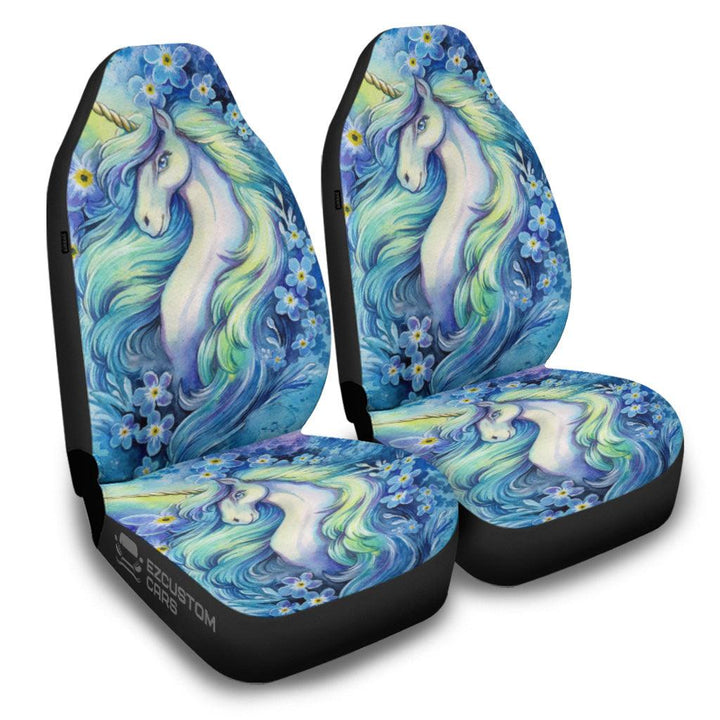 Flower Unicorn Car Seat Covers Custom Unicorn Car Accessories - EzCustomcar - 2