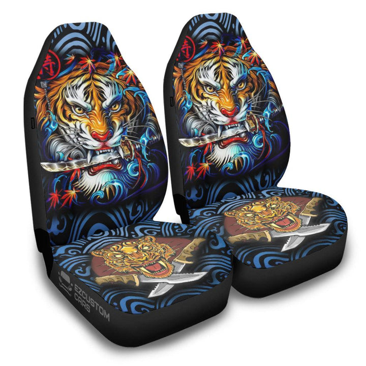 Fight Tiger Car Seat Covers Custom Tiger Car Accessories - EzCustomcar - 2