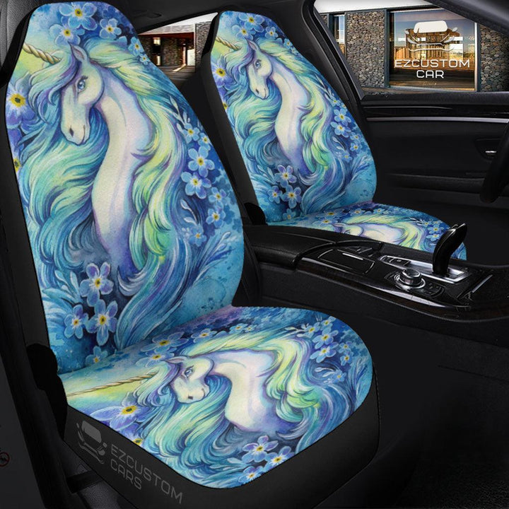 Flower Unicorn Car Seat Covers Custom Unicorn Car Accessories - EzCustomcar - 3