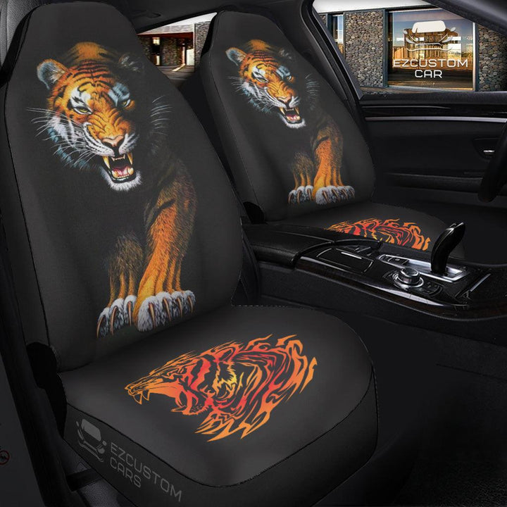 Angry Tiger Car Seat Covers Custom Tiger Car Accessories - EzCustomcar - 3