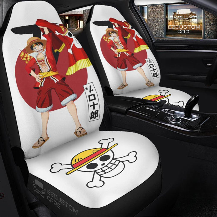 Luffy Car Seat Covers Custom One Piece Luffy Flag Car Accessories - EzCustomcar - 3