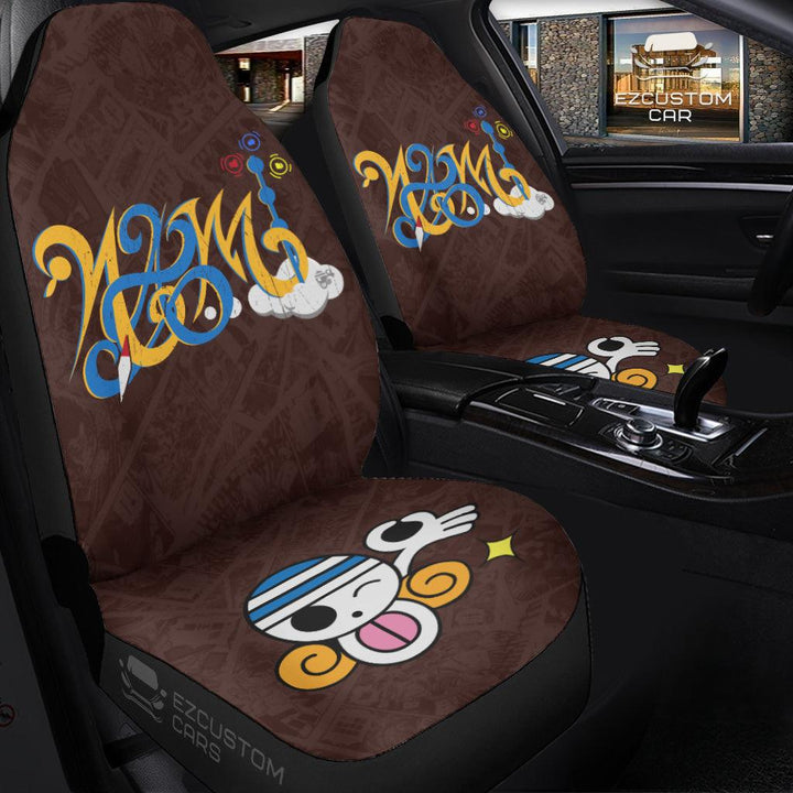 Nami Car Seat Covers Custom One Piece Nami Flag Car Accessories - EzCustomcar - 3