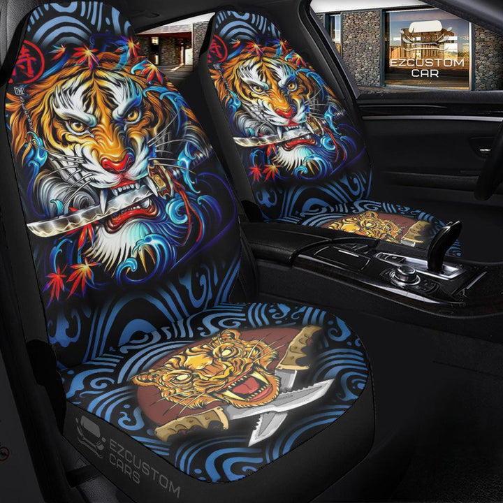 Fight Tiger Car Seat Covers Custom Tiger Car Accessories - EzCustomcar - 3