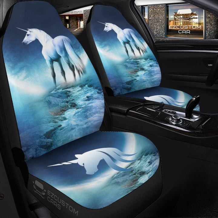 White Unicorn Car Seat Covers Custom Unicorn Car Accessories - EzCustomcar - 3
