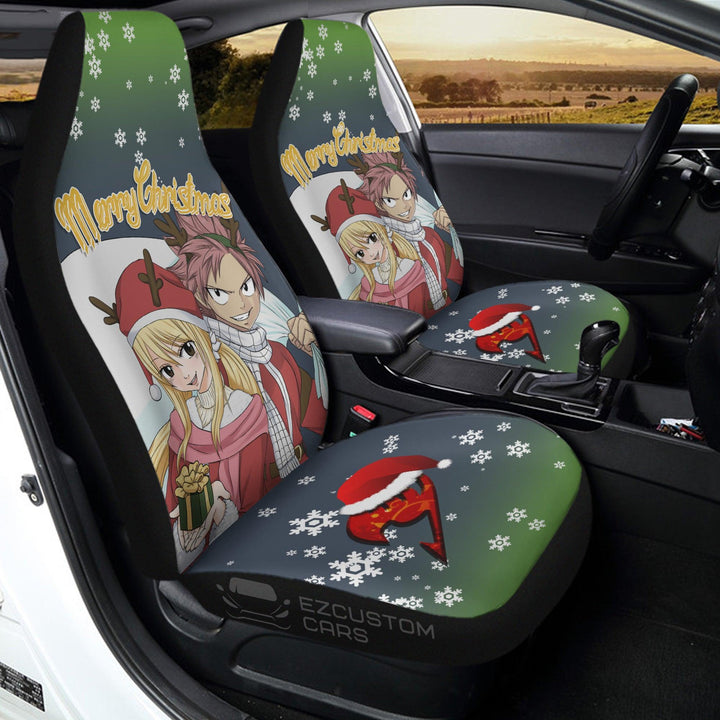 Natsu x Lucy Car Seat Covers Custom Fairy Tail Car Accessories Christmas Gifts - EzCustomcar - 3