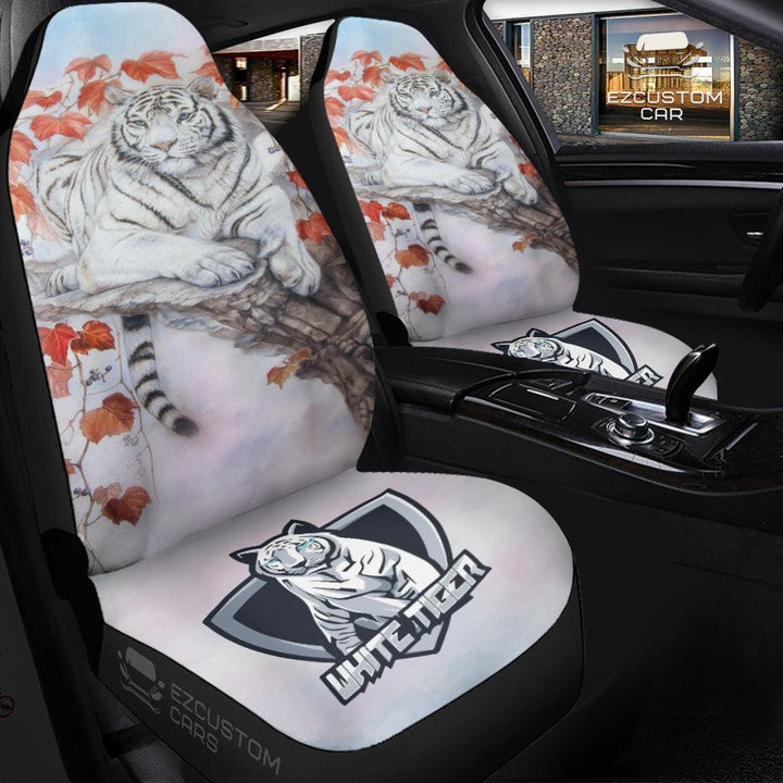 White Tiger Car Seat Covers Custom Tiger Car Accessories - EzCustomcar - 3