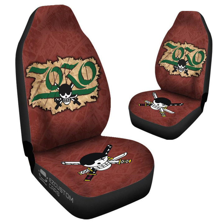 Roronoa Zoro Car Seat Covers Custom One Piece Zoro Flag Car Accessories - EzCustomcar - 4