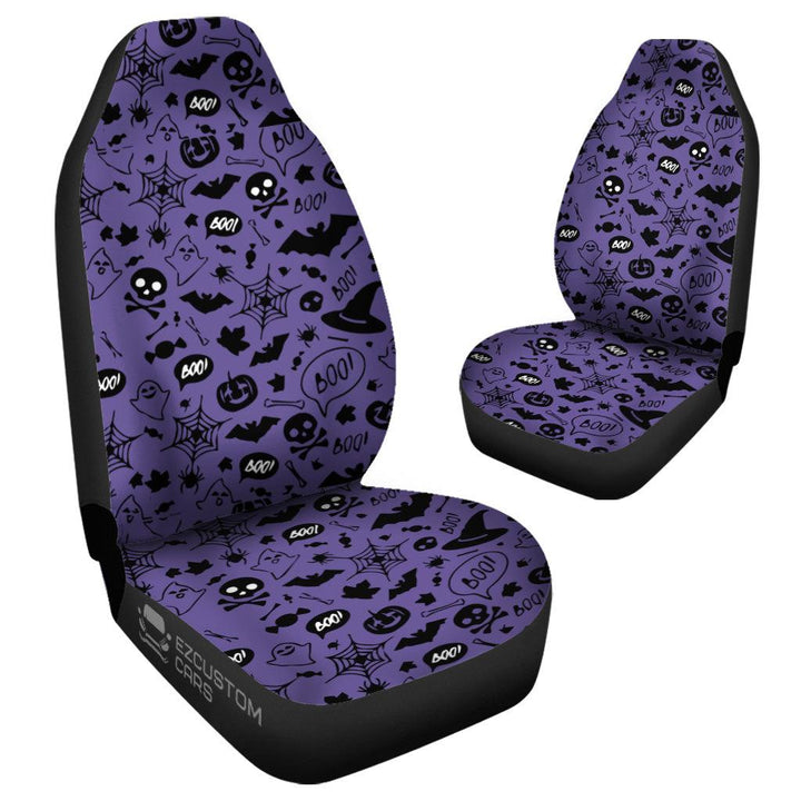 Halloween Car Accessories Custom Car Seat Cover Halloween Purple - EzCustomcar - 4