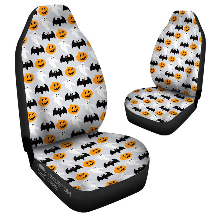Halloween Car Accessories Custom Car Seat Cover Halloween Pumpkin and Bat - EzCustomcar - 4
