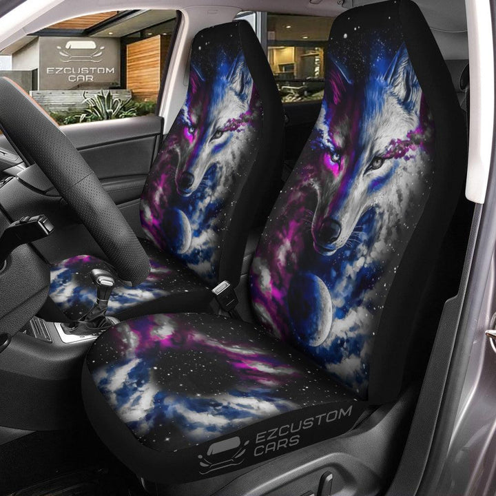 Galaxy Wolf Car Seat Covers Custom Animal Car Accessoriesezcustomcar.com-1