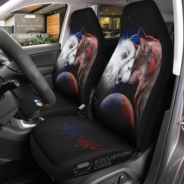 Wolf x Lion Car Seat Covers Custom Lion Car Accessories - EzCustomcar - 1