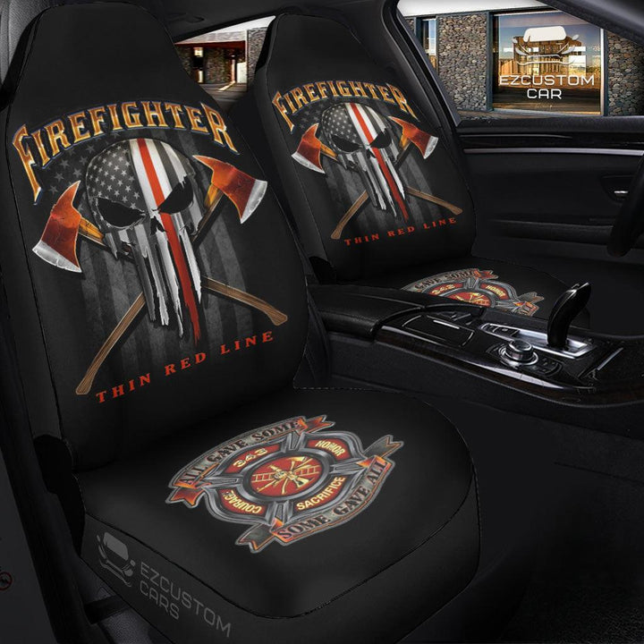 Firefighter Car Accessories Custom Car Seat Cover Firefighter Thin Red Line - EzCustomcar - 3