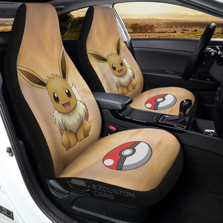 Pokemon Car Seat Cover Anime Car Accessories Eevee Amazing - EzCustomcar - 1