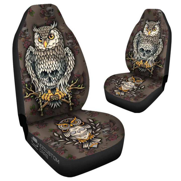Skull and Owl Car Seat Covers Custom Owl Car Accessories - EzCustomcar - 4
