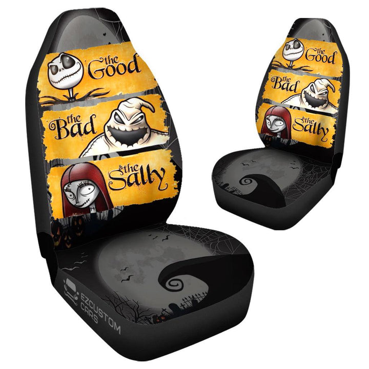 The Nightmare Before Christmas Car Accessories Halloween Car Seat CoverThe Good, The Bad and The Sally - EzCustomcar - 4
