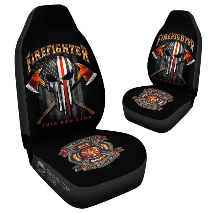 Firefighter Car Accessories Custom Car Seat Cover Firefighter Thin Red Line - EzCustomcar - 4