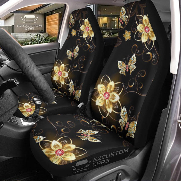 Flower Butterfly Car Seat Covers Custom Butterfly Car Accessories - EzCustomcar - 1