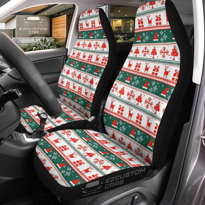 Christmas Car Accessories Custom Car Seat Cover Knitted Christmas Pattern - EzCustomcar - 1