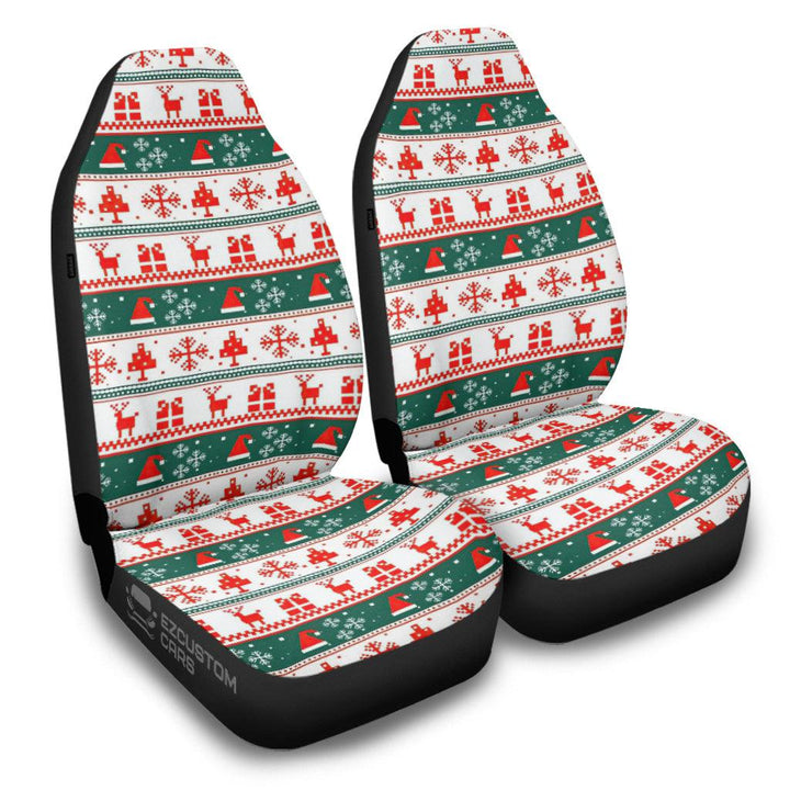 Christmas Car Accessories Custom Car Seat Cover Knitted Christmas Pattern - EzCustomcar - 2