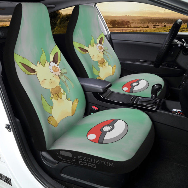 Pokemon Car Seat Cover Anime Car Accessories Leafeon Bloom - EzCustomcar - 1