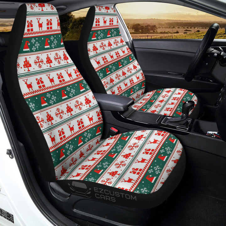 Christmas Car Accessories Custom Car Seat Cover Knitted Christmas Pattern - EzCustomcar - 3