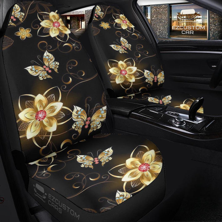 Flower Butterfly Car Seat Covers Custom Butterfly Car Accessories - EzCustomcar - 3
