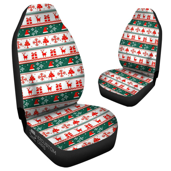 Christmas Car Accessories Custom Car Seat Cover Knitted Christmas Pattern - EzCustomcar - 4