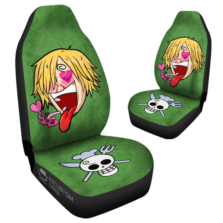 Sanji Car Seat Covers Custom Heart Eyes One Piece Anime Car Accessories - EzCustomcar - 4