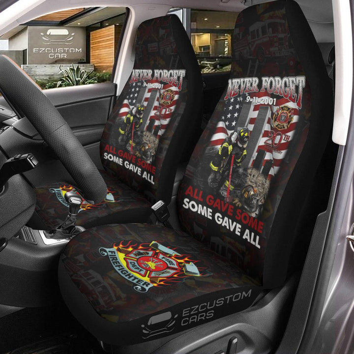 Firefighter Car Accessories Custom Car Seat Cover Firefighter Never Forget - EzCustomcar - 1