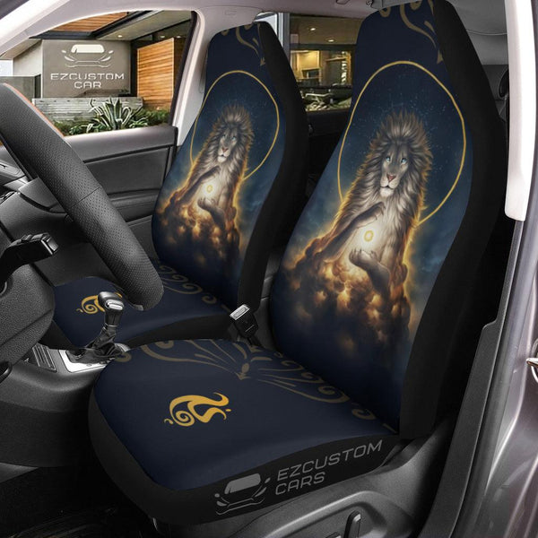 Lion Meditate Car Seat Covers Custom Lion Car Accessories - EzCustomcar - 1