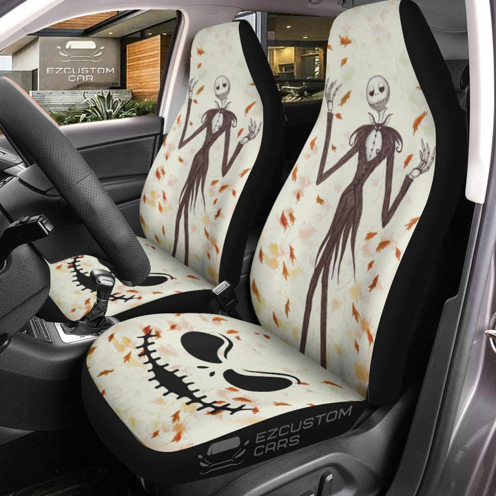 The Nightmare Before Christmas Car Accessories Halloween Car Seat Cover Leaf Autumn Jack Skellington - EzCustomcar - 1