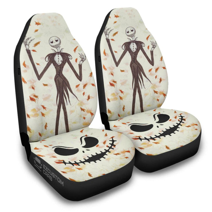 The Nightmare Before Christmas Car Accessories Halloween Car Seat Cover Leaf Autumn Jack Skellington - EzCustomcar - 2