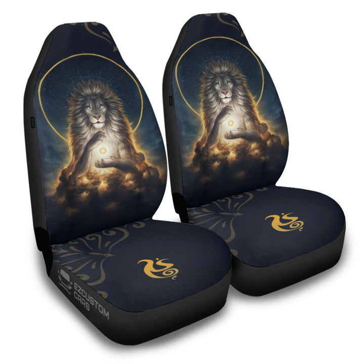 Lion Meditate Car Seat Covers Custom Lion Car Accessories - EzCustomcar - 2