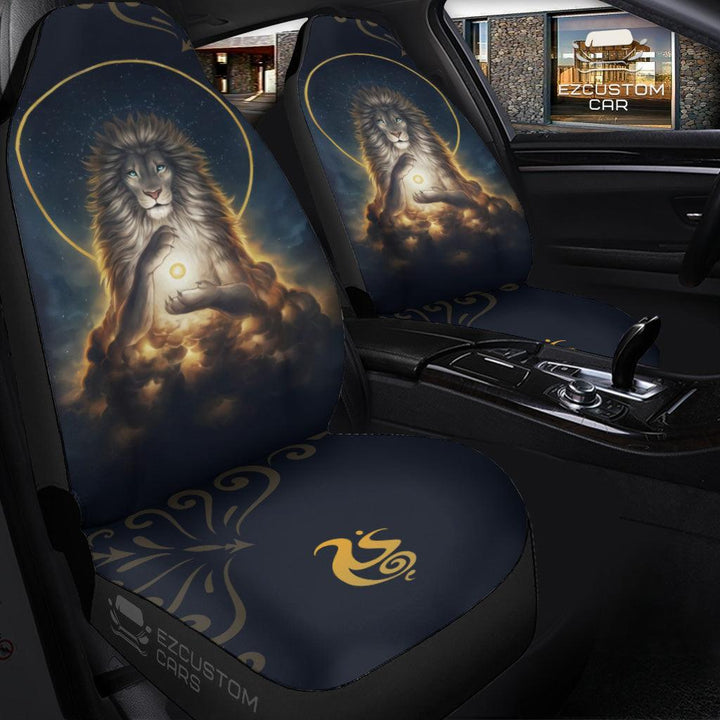 Lion Meditate Car Seat Covers Custom Lion Car Accessories - EzCustomcar - 3