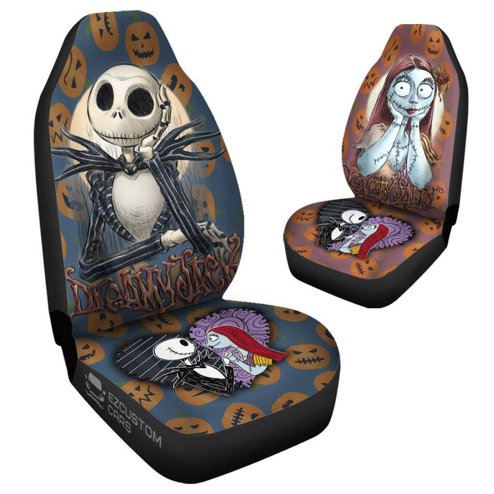 The Nightmare Before Christmas Car Accessories Halloween Car Seat Cover Jack and Sally Happy - EzCustomcar - 4