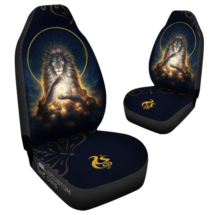 Lion Meditate Car Seat Covers Custom Lion Car Accessories - EzCustomcar - 4