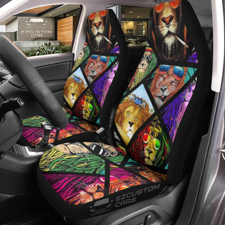 Summer Lion Car Seat Covers Custom Lion Car Accessories - EzCustomcar - 1