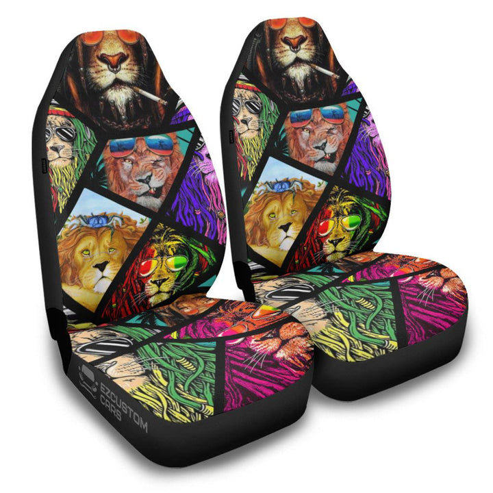 Summer Lion Car Seat Covers Custom Lion Car Accessories - EzCustomcar - 2