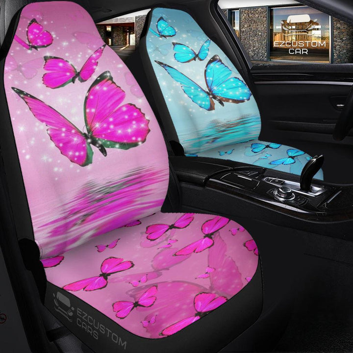 Pink Blue Butterfly Car Seat Covers Custom Butterfly Car Accessories - EzCustomcar - 3