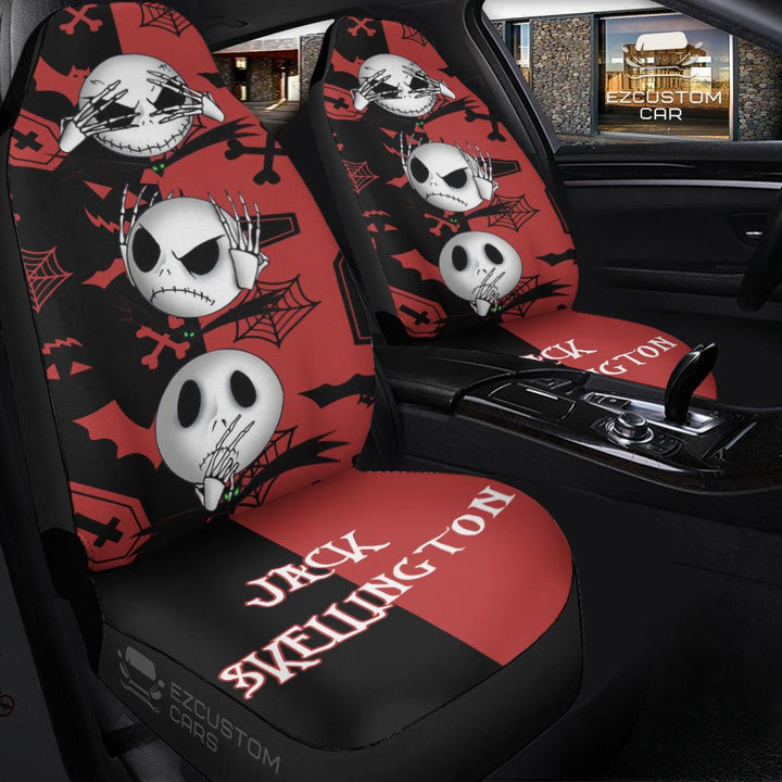 The Nightmare Before Christmas Car Accessories Halloween Car Seat Cover Jack Skellington Head - EzCustomcar - 3