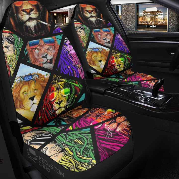 Summer Lion Car Seat Covers Custom Lion Car Accessories - EzCustomcar - 3