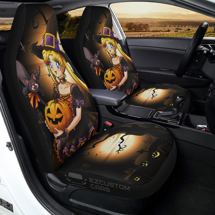 Sailor Moon Halloween Car Accessories Anime Car Seat Covers Sailor Moon and Mouse - EzCustomcar - 3