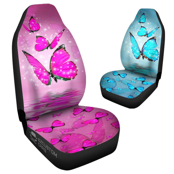Pink Blue Butterfly Car Seat Covers Custom Butterfly Car Accessories - EzCustomcar - 4
