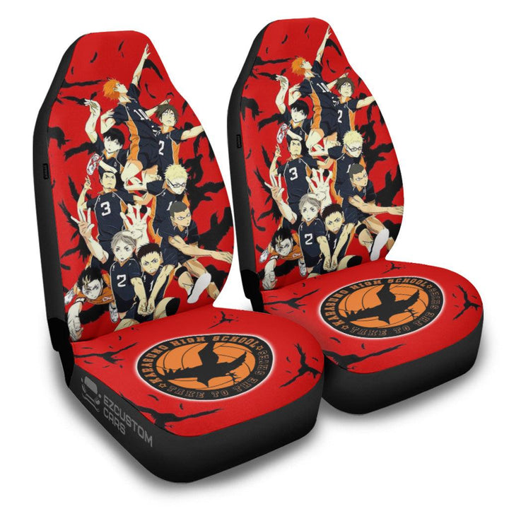 Haikyuu Karasuno High Car Seat Covers Custom Volleyball Anime Car Accessories - EzCustomcar - 2
