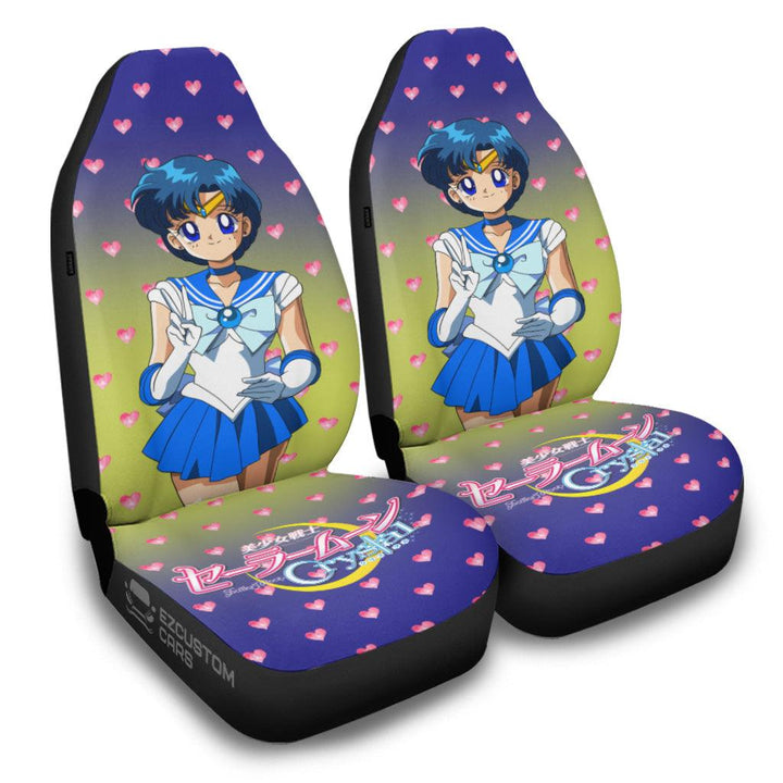 Sailor Moon Car Seat Covers Anime Car Accessories Sailor Mercury - EzCustomcar - 2