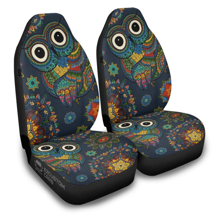 Owl Mandala Car Seat Covers Custom Owl Car Accessories - EzCustomcar - 2